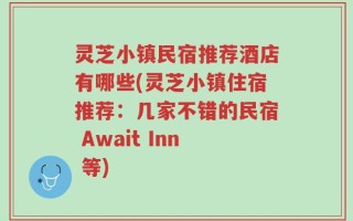 灵芝小镇民宿推荐酒店有哪些(灵芝小镇住宿推荐：几家不错的民宿 Await Inn 等)