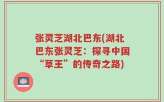 张灵芝湖北巴东(湖北巴东张灵芝：探寻中国“草王”的传奇之路)