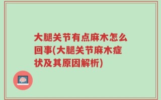 大腿关节有点麻木怎么回事(大腿关节麻木症状及其原因解析)