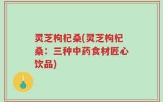 灵芝枸杞桑(灵芝枸杞桑：三种中药食材匠心饮品)