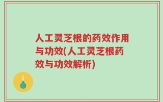 人工灵芝根的药效作用与功效(人工灵芝根药效与功效解析)