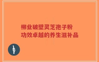 柳业破壁灵芝孢子粉 功效卓越的养生滋补品