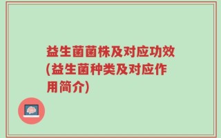 益生菌菌株及对应功效(益生菌种类及对应作用简介)