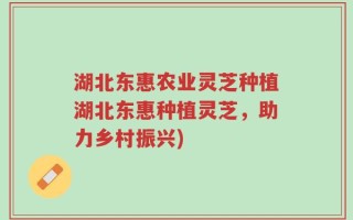 湖北东惠农业灵芝种植湖北东惠种植灵芝，助力乡村振兴)