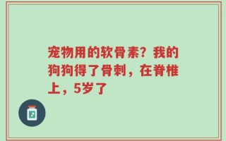 宠物用的软骨素？我的狗狗得了骨刺，在脊椎上，5岁了