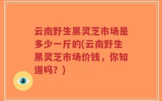 云南野生黑灵芝市场是多少一斤的(云南野生黑灵芝市场价钱，你知道吗？)