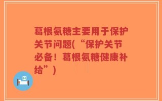 葛根氨糖主要用于保护关节问题(“保护关节必备！葛根氨糖健康补给”)