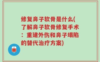 修复鼻子软骨是什么(了解鼻子软骨修复手术：重建外伤和鼻子塌陷的替代治疗方案)