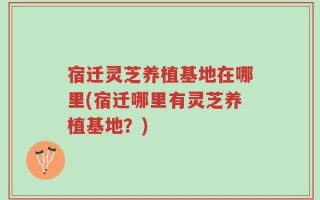 宿迁灵芝养植基地在哪里(宿迁哪里有灵芝养植基地？)