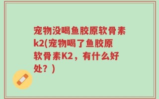 宠物没喝鱼胶原软骨素k2(宠物喝了鱼胶原软骨素K2，有什么好处？)