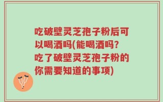 吃破壁灵芝孢子粉后可以喝酒吗(能喝酒吗？吃了破壁灵芝孢子粉的你需要知道的事项)