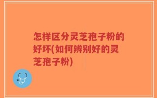 怎样区分灵芝孢子粉的好坏(如何辨别好的灵芝孢子粉)
