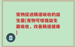 宠物促进肠道吸收的益生菌(宠物可增强益生菌吸收，改善肠道健康)
