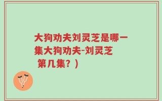 大狗劝夫刘灵芝是哪一集大狗劝夫-刘灵芝  第几集？)