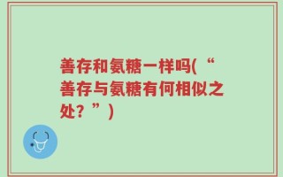 善存和氨糖一样吗(“善存与氨糖有何相似之处？”)