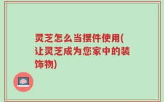 灵芝怎么当摆件使用(让灵芝成为您家中的装饰物)