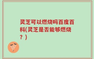 灵芝可以燃烧吗百度百科(灵芝是否能够燃烧？)