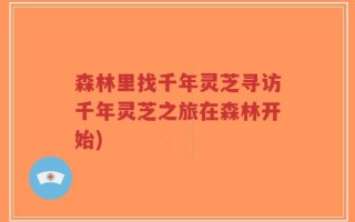 森林里找千年灵芝寻访千年灵芝之旅在森林开始)