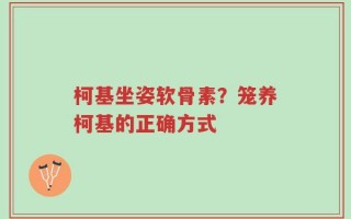 柯基坐姿软骨素？笼养柯基的正确方式