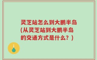 灵芝站怎么到大鹏半岛(从灵芝站到大鹏半岛的交通方式是什么？)
