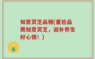 如意灵芝品相(重拾品质如意灵芝，滋补养生好心情！)