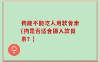狗能不能吃人用软骨素(狗是否适合摄入软骨素？)