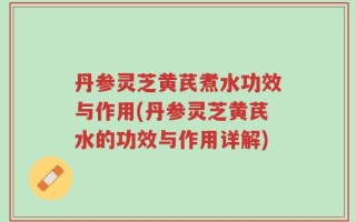 丹参灵芝黄芪煮水功效与作用(丹参灵芝黄芪水的功效与作用详解)