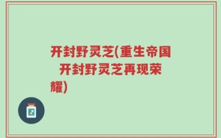 开封野灵芝(重生帝国  开封野灵芝再现荣耀)