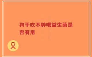 狗干吃不胖喂益生菌是否有用