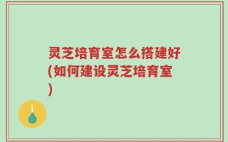 灵芝培育室怎么搭建好(如何建设灵芝培育室)