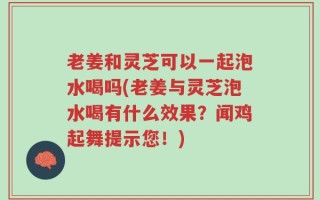 老姜和灵芝可以一起泡水喝吗(老姜与灵芝泡水喝有什么效果？闻鸡起舞提示您！)