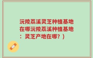 沅陵荔溪灵芝种植基地在哪沅陵荔溪种植基地：灵芝产地在哪？)