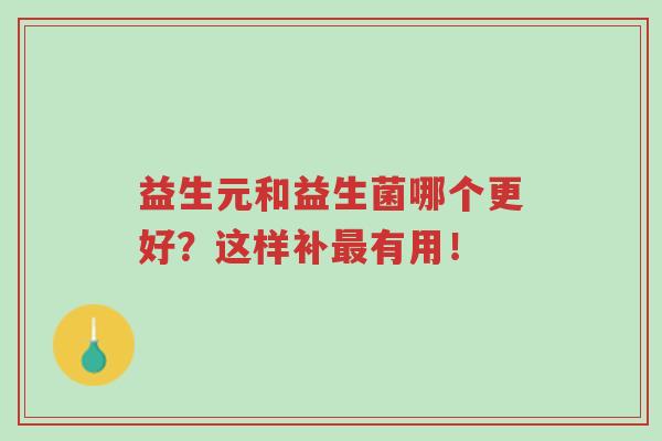 益生元和益生菌哪个更好?这样补最有用!-第1张图片-超越 益生元和益生菌哪个更好?这样补最有用!-第1张图片-超越