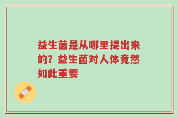 益生菌是从哪里提出来的?益生菌对人体竟然如此重要-第1张图片-超越 益生菌是从哪里提出来的?益生菌对人体竟然如此重要-第1张图片-超越