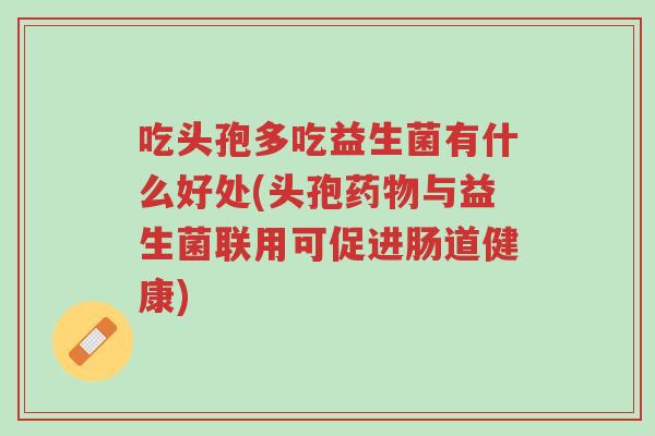 吃头孢多吃益生菌有什么好处(头孢药物与益生菌联用可促进肠道健康)-第1张图片-超越 吃头孢多吃益生菌有什么好处(头孢药物与益生菌联用可促进肠道健康)-第1张图片-超越