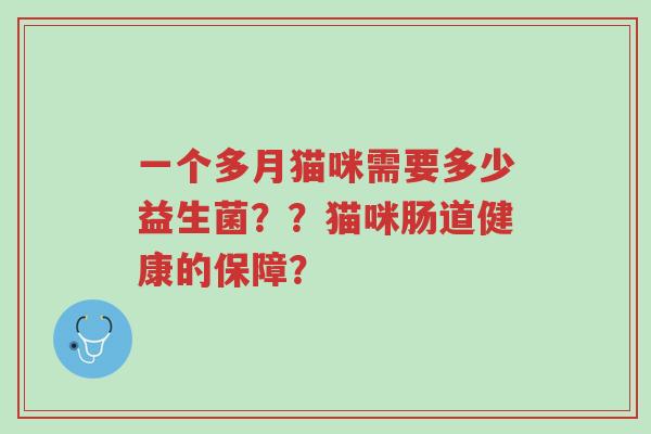 一个多月猫咪需要多少益生菌??猫咪肠道健康的保障?-第1张图片-超越 一个多月猫咪需要多少益生菌??猫咪肠道健康的保障?-第1张图片-超越
