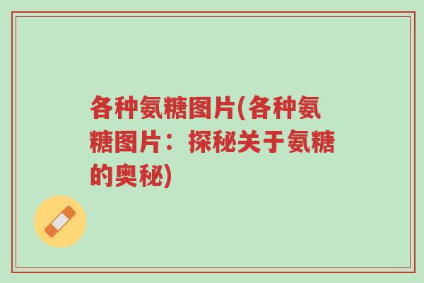 各种氨糖图片(各种氨糖图片:探秘关于氨糖的奥秘)-第1张图片-超越 各种氨糖图片(各种氨糖图片:探秘关于氨糖的奥秘)-第1张图片-超越