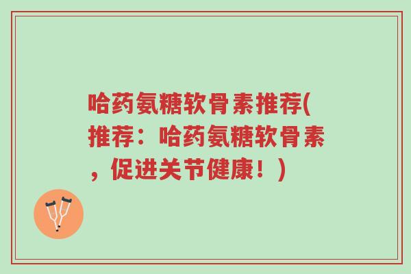 哈药氨糖软骨素推荐(推荐:哈药氨糖软骨素,促进关节健康!)-第1张图片-超越 哈药氨糖软骨素推荐(推荐:哈药氨糖软骨素,促进关节健康!)-第1张图片-超越