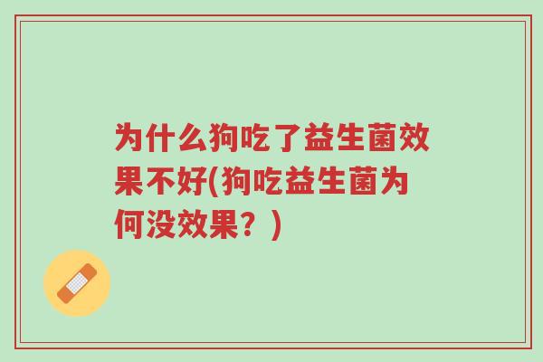 为什么狗吃了益生菌效果不好(狗吃益生菌为何没效果?)-第1张图片-超越 为什么狗吃了益生菌效果不好(狗吃益生菌为何没效果?)-第1张图片-超越