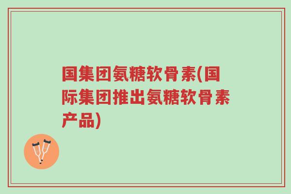 国集团氨糖软骨素(国际集团推出氨糖软骨素产品)-第1张图片-超越 国集团氨糖软骨素(国际集团推出氨糖软骨素产品)-第1张图片-超越
