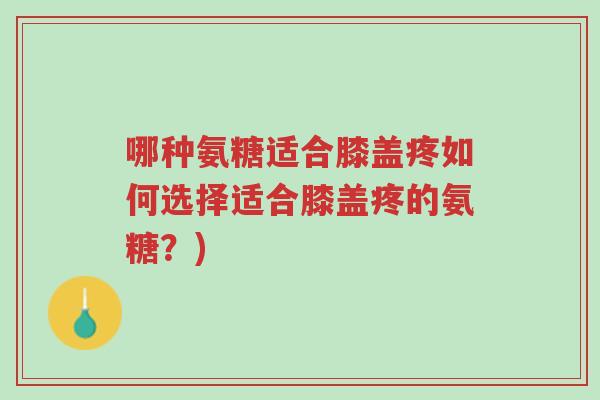 哪种氨糖适合膝盖疼如何选择适合膝盖疼的氨糖?)-第1张图片-超越 哪种氨糖适合膝盖疼如何选择适合膝盖疼的氨糖?)-第1张图片-超越