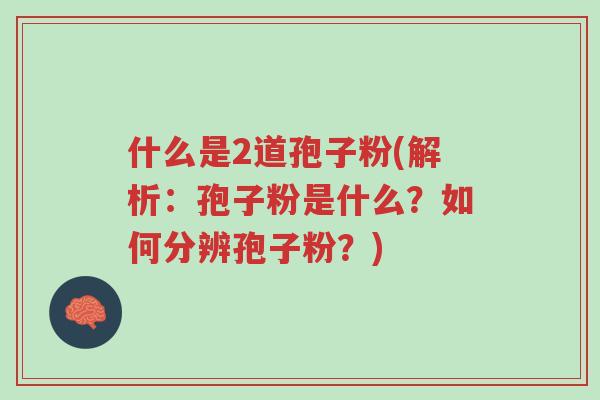 什么是2道孢子粉(解析:孢子粉是什么?如何分辨孢子粉?)-第1张图片-超越 什么是2道孢子粉(解析:孢子粉是什么?如何分辨孢子粉?)-第1张图片-超越