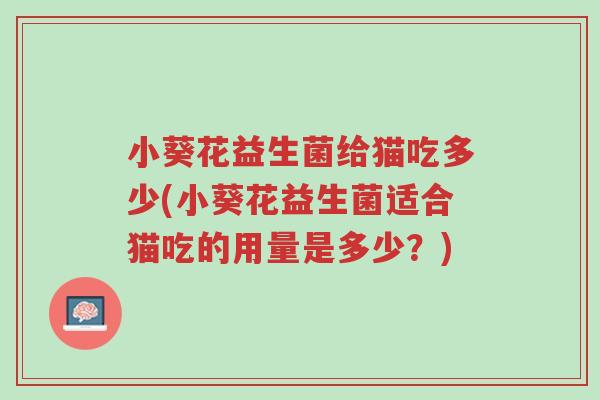 小葵花益生菌给猫吃多少(小葵花益生菌适合猫吃的用量是多少?)-第1张图片-超越 小葵花益生菌给猫吃多少(小葵花益生菌适合猫吃的用量是多少?)-第1张图片-超越