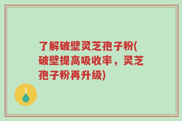 了解破壁灵芝孢子粉(破壁提高吸收率,灵芝孢子粉再升级)-第1张图片-超越 了解破壁灵芝孢子粉(破壁提高吸收率,灵芝孢子粉再升级)-第1张图片-超越