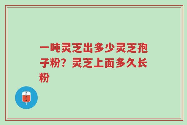 一吨灵芝出多少灵芝孢子粉?灵芝上面多久长粉-第1张图片-超越 一吨灵芝出多少灵芝孢子粉?灵芝上面多久长粉-第1张图片-超越