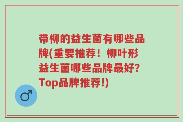 带柳的益生菌有哪些品牌(重要推荐！柳叶形益生菌哪些品牌最好？Top品牌推荐!)-第1张图片-超越