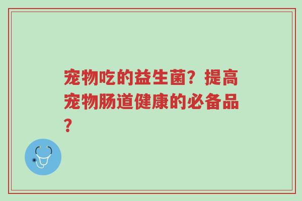 宠物吃的益生菌?提高宠物肠道健康的必备品?-第1张图片-超越 宠物吃的益生菌?提高宠物肠道健康的必备品?-第1张图片-超越