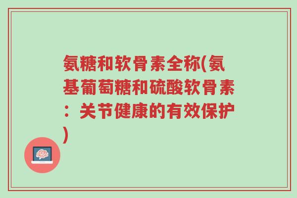 氨糖和软骨素全称(氨基葡萄糖和硫酸软骨素:关节健康的有效保护)-第1张图片-超越 氨糖和软骨素全称(氨基葡萄糖和硫酸软骨素:关节健康的有效保护)-第1张图片-超越