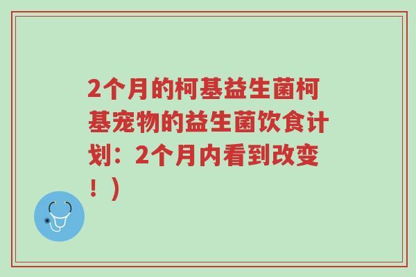 2个月的柯基益生菌柯基宠物的益生菌饮食计划:2个月内看到改变!)-第1张图片-超越 2个月的柯基益生菌柯基宠物的益生菌饮食计划:2个月内看到改变!)-第1张图片-超越