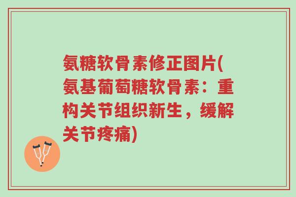 氨糖软骨素修正图片(氨基葡萄糖软骨素:重构关节组织新生,缓解关节疼痛)-第1张图片-超越 氨糖软骨素修正图片(氨基葡萄糖软骨素:重构关节组织新生,缓解关节疼痛)-第1张图片-超越